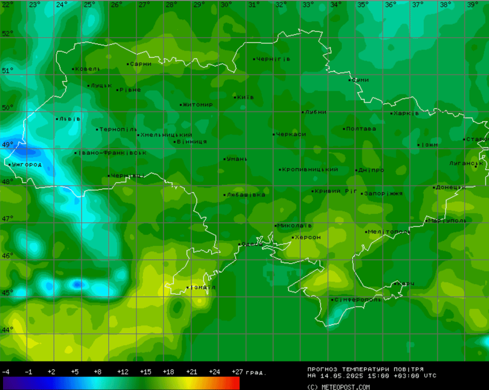 Погода в Україні 14 травня
