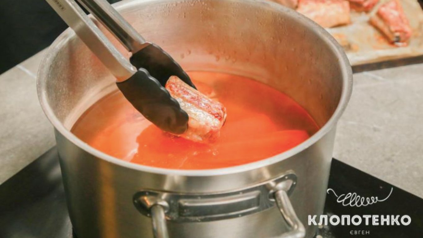 як приготувати смачний борщ з квасолею та свинячими ребрами 