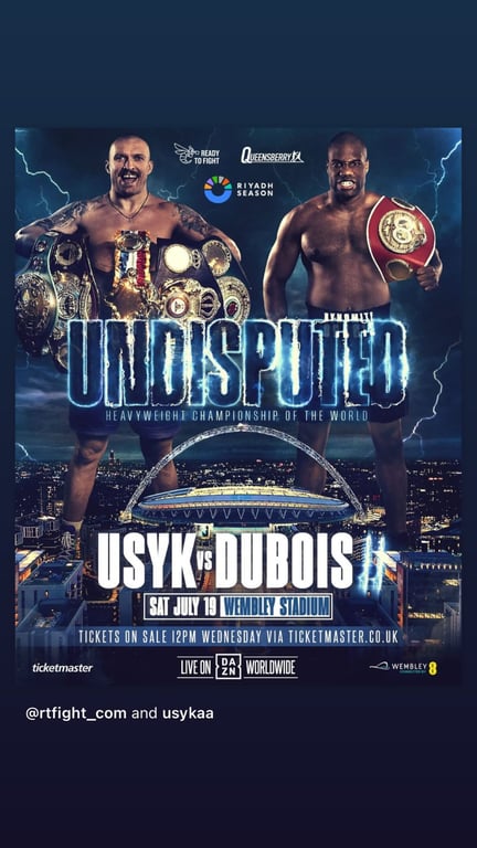 Афиша реванша Усика и Дюбуа