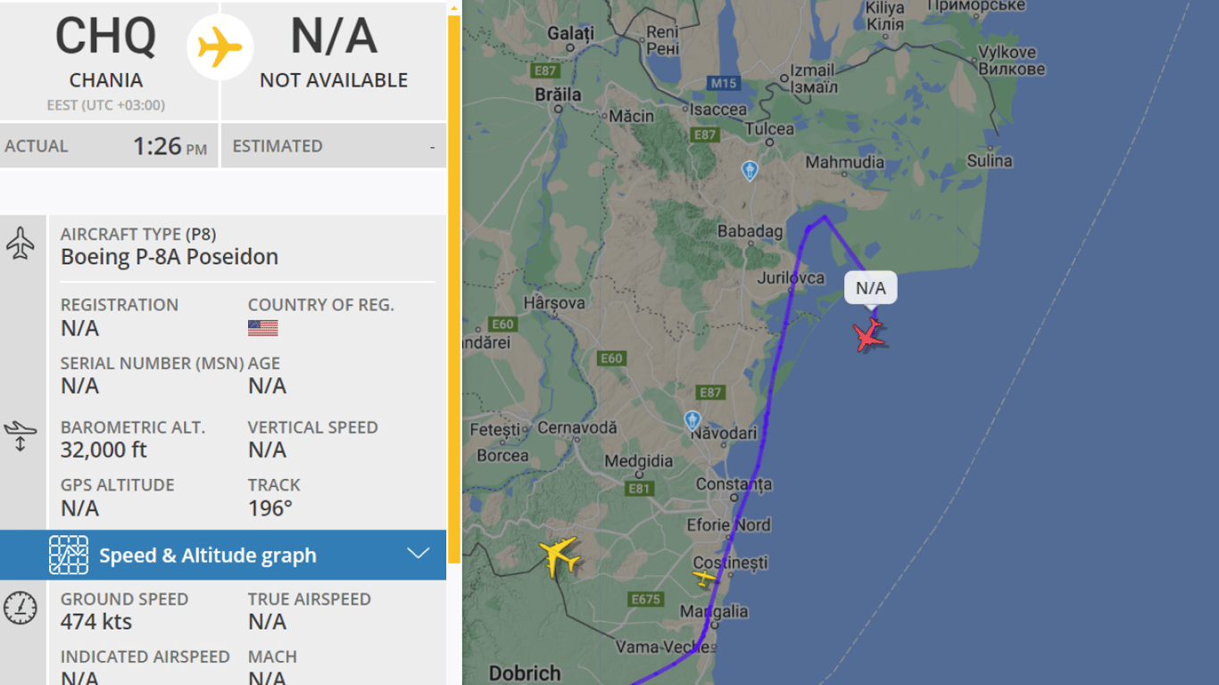 Авиация над Черным морем - американский самолет ведет разведку - фото 1