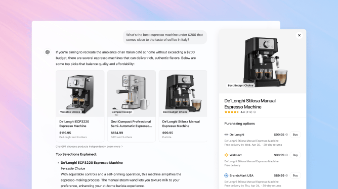 Shopping feature in ChatGPT Search