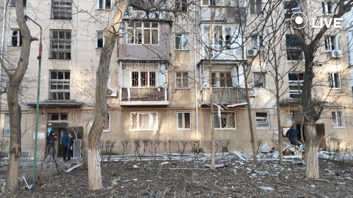 Пошкоджений будтинок в Одесі