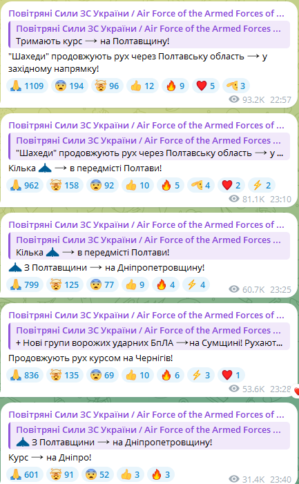 Допис Повітряних Сил. Фото: скриншот