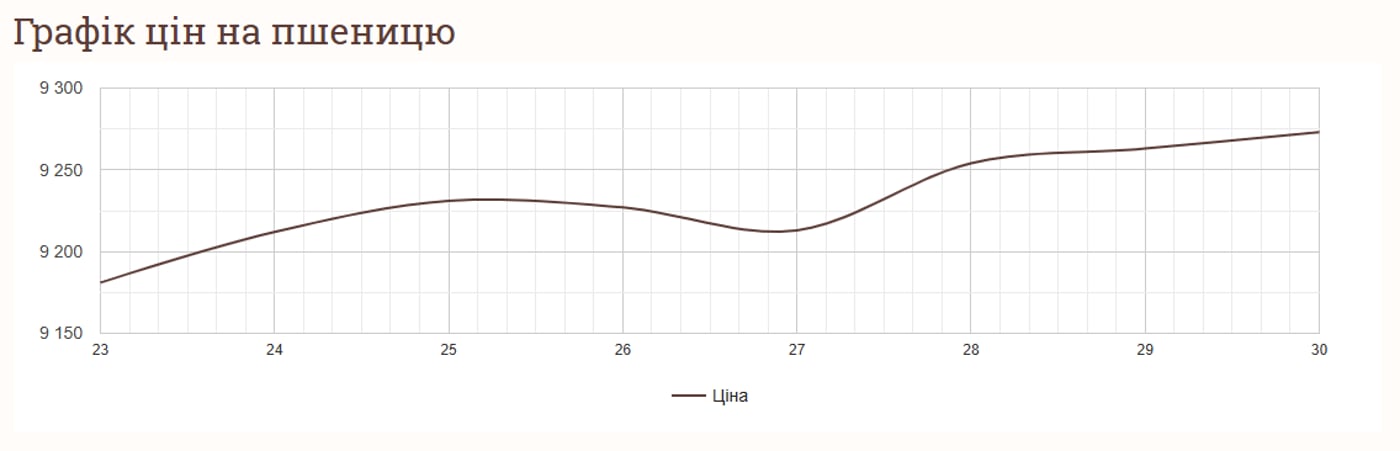 Ціни на пшеницю та зернові в Україні станом на 31 січня 2025 року