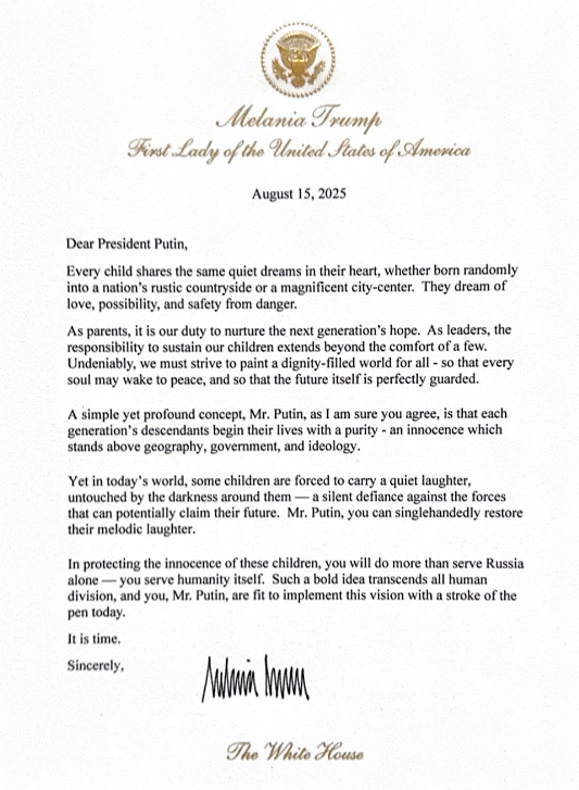 Дружина Трампа переробила Путіну листа — ЗМІ показали текст - фото 1