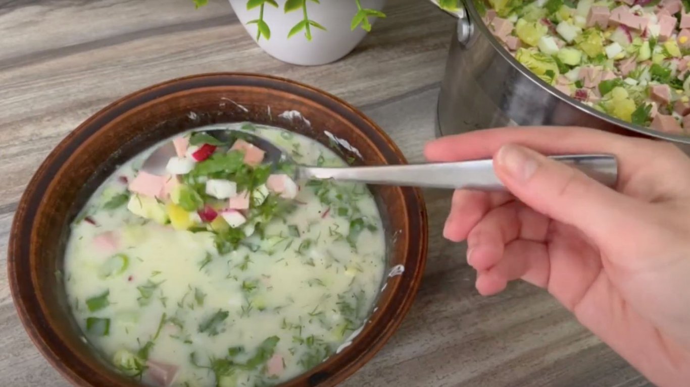 простой рецепт окрошки на квасе