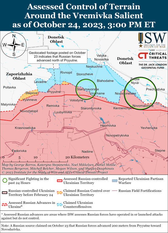 Карта бойових дій на Бердянському напрямку від ISW