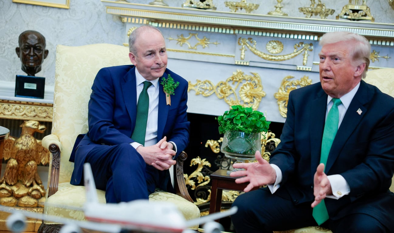 Дональд Трамп и премьер-министр Ирландии Михол Мартин в Белом доме 17 марта 2026 года. 
