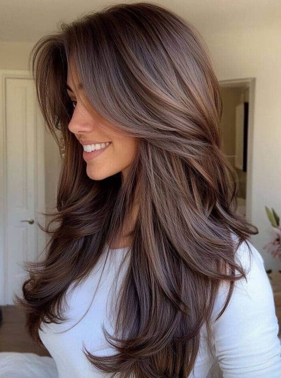 Haircut for long hair that adds volume