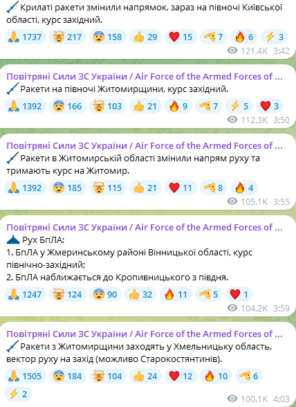 Ракетная опасность по всей Украине — куда летят вражеские цели - фото 3