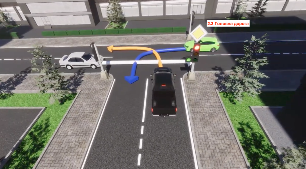 Тест ПДР: яким буде порядок розʼїзду на перехресті?