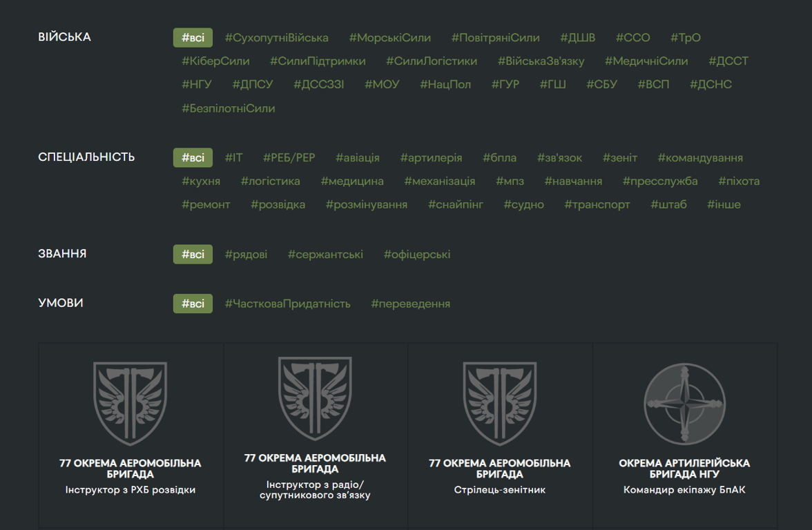 Как выбрать специальность в ВСУ