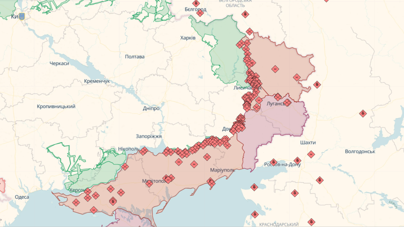 Онлайн-карти бойових дій в Україні на 13 липня: DeepState, Liveuamap, ISW