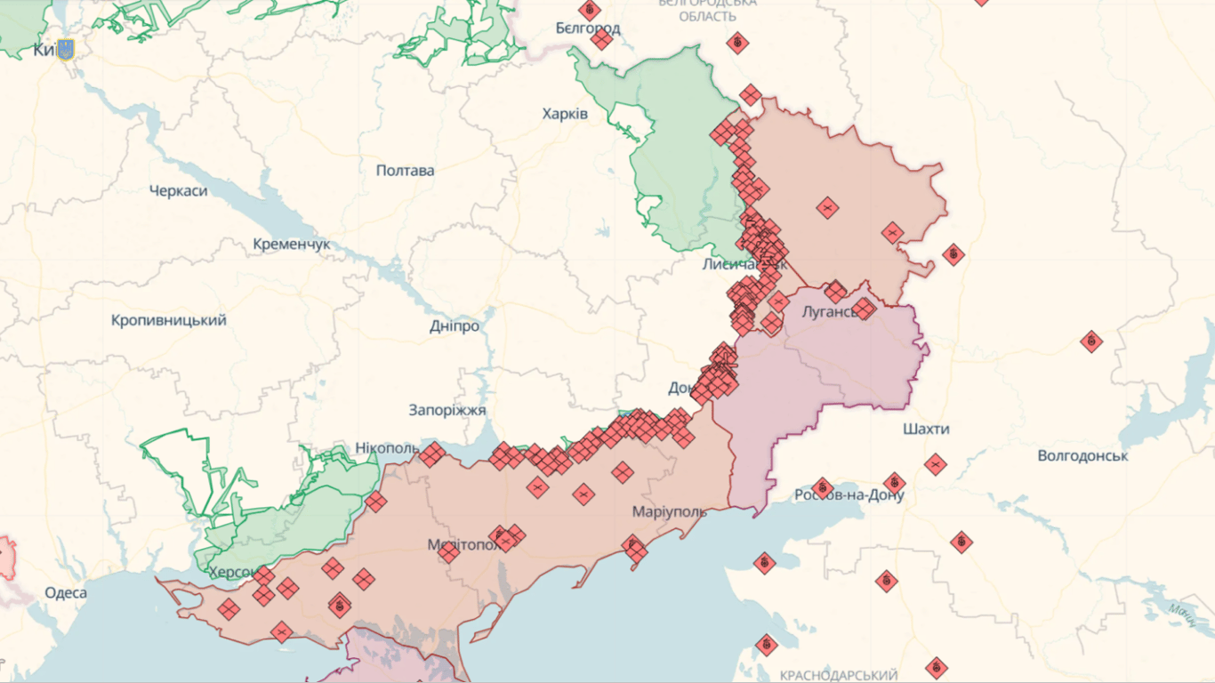 Онлайн-карты боевых действий в Украине на 13 июля: DeepState, Liveuamap, ISW