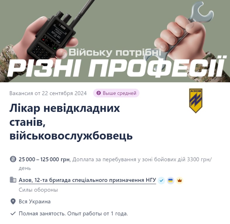 "Азову" потрібні лікарі невідкладних станів — які вимоги та умови - фото 1