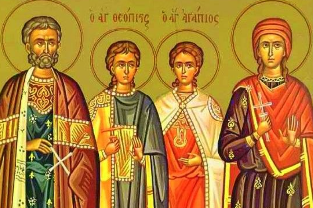 Великомученики Евстафий, его жена Феопистия и дети Агапий и Феопист