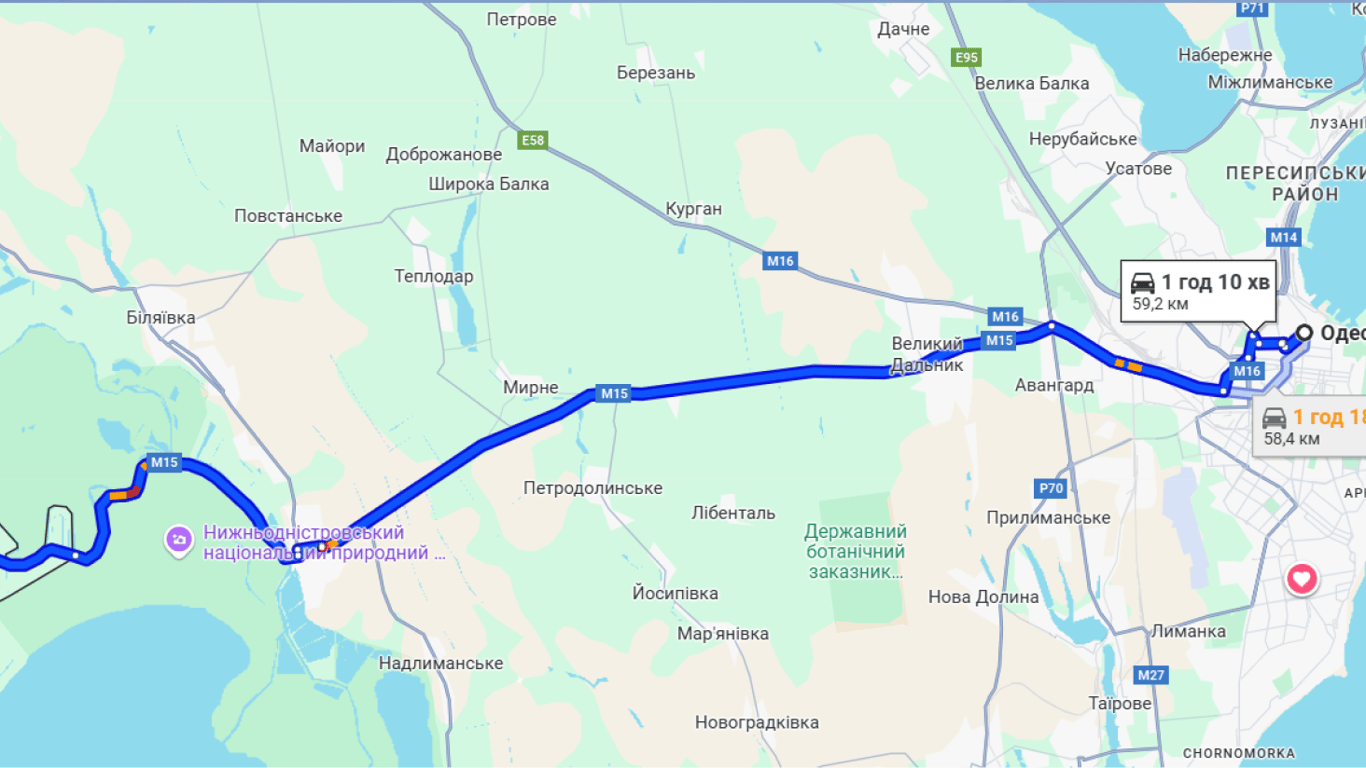 Затори на трасі Одеса-Рені