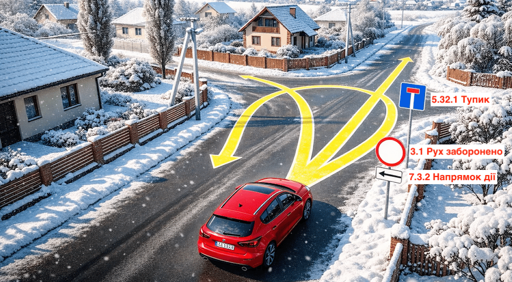 Тест ПДР: який напрямок дозволений