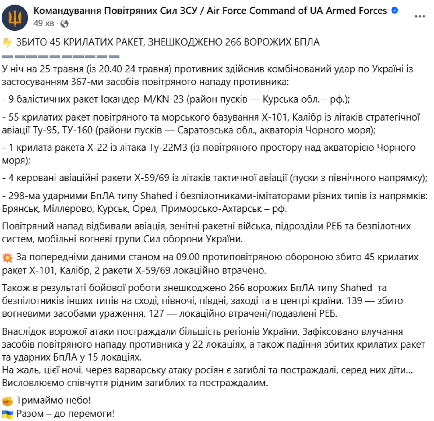 Атака на Україну ППО