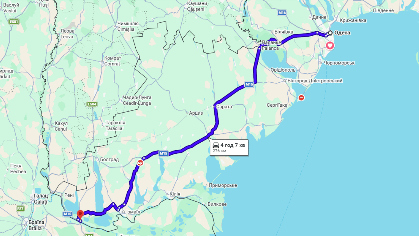 Затори на трасі Одеса-Рені