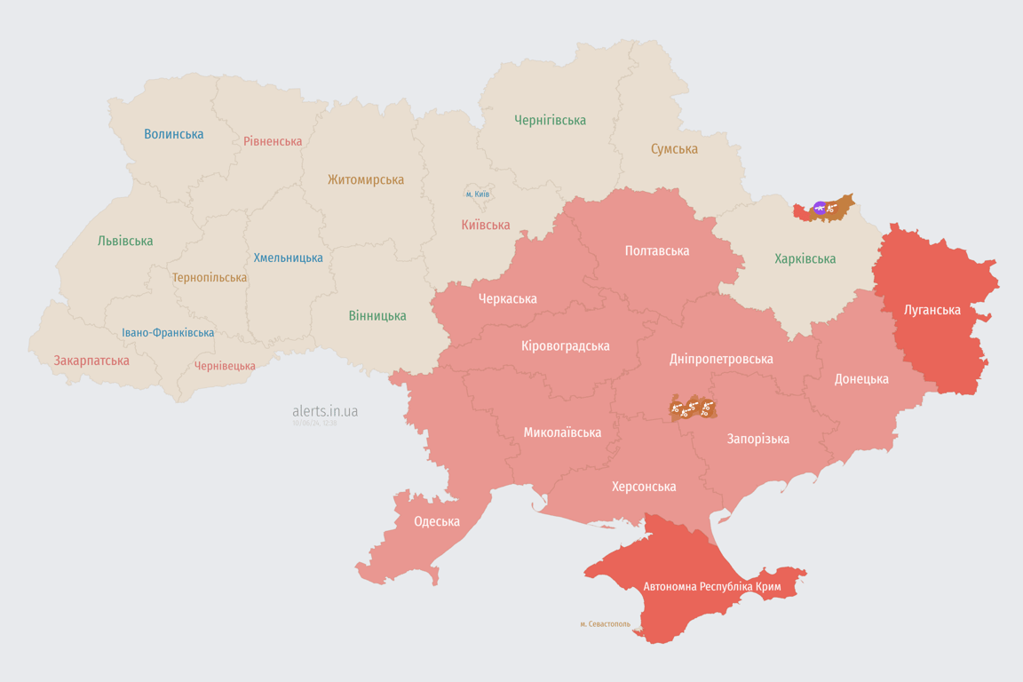 Карта воздушных тревог