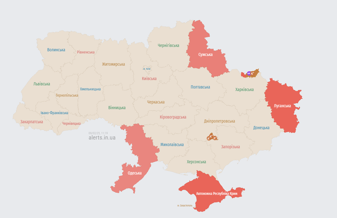 мапа повітряних тривог