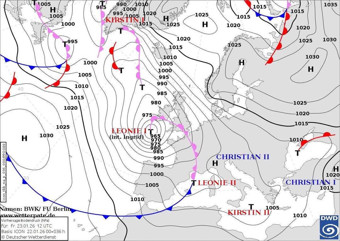Прогноз погоди 23 січня
