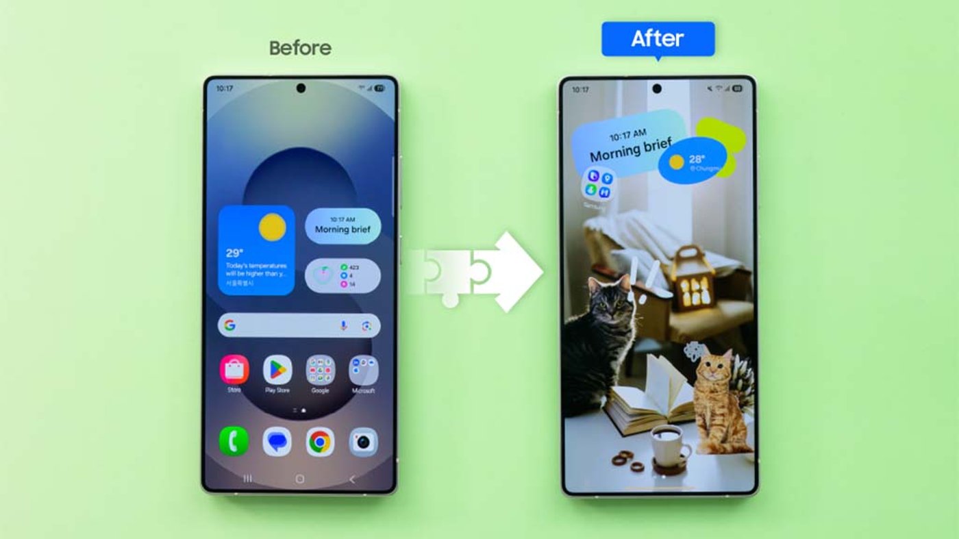 Home screen personalisation options in One UI 7
