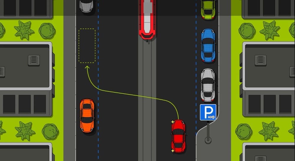 Тест з ПДР: чи може водій червоного авто припаркуватися?