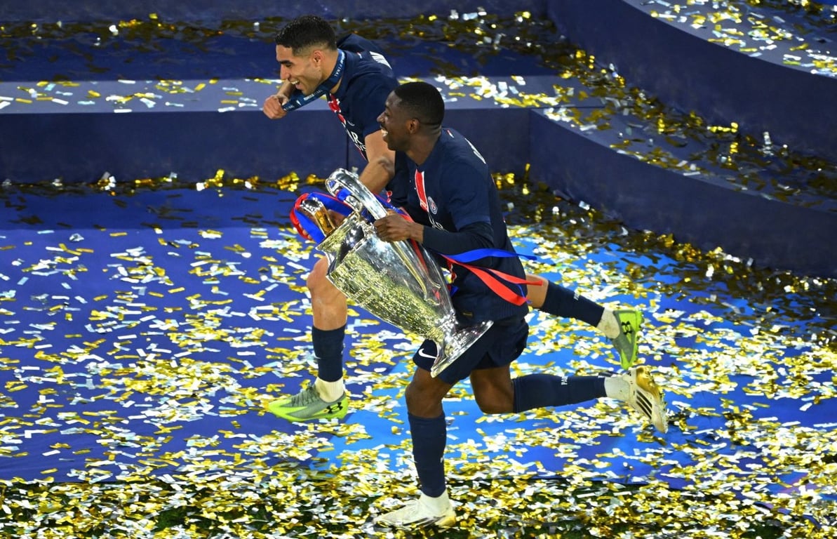 ПСЖ празднует победу в Лиге чемпионов