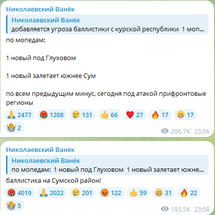В ночь на 4 сентября РФ атаковала Сумскую область ударными БпЛА и баллистикой