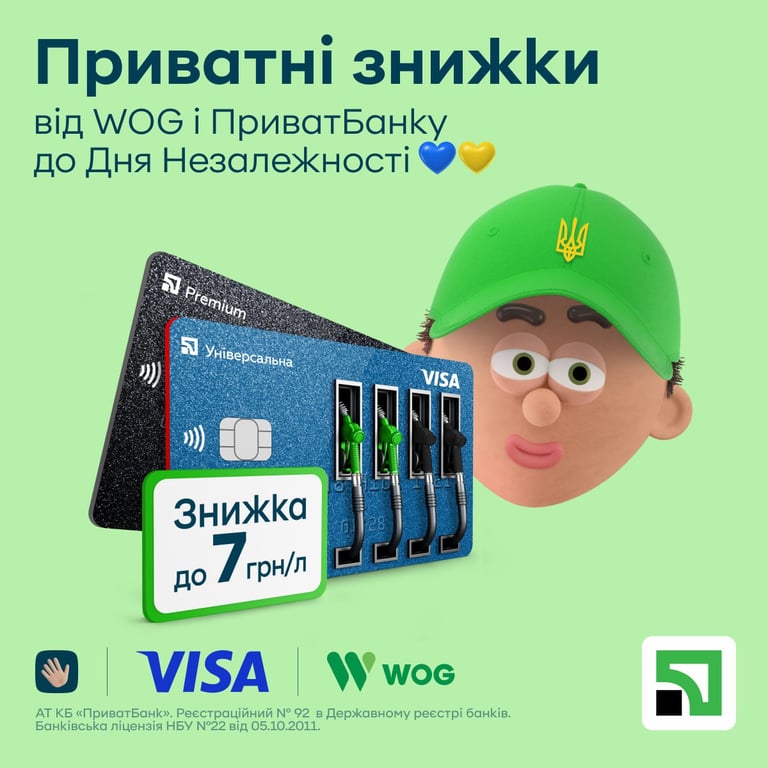 ПриватБанк скидки горючее