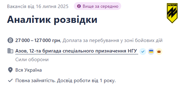 В "Азов" шукають аналітиків розвідки — платять високу зарплату - фото 1