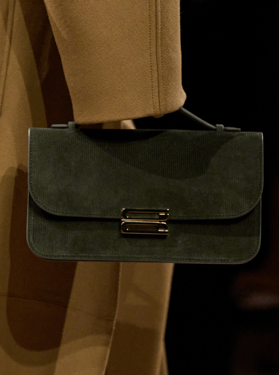 Оливкова сумка із застібкою-фіксатором