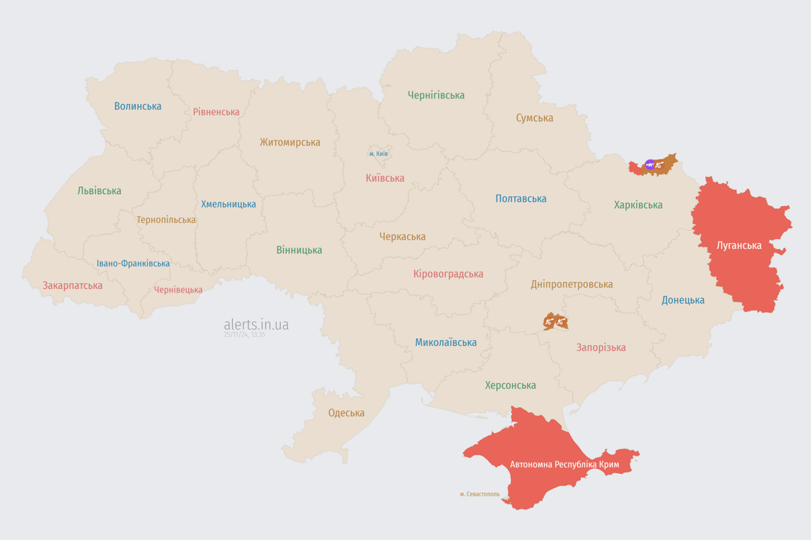 Карта повітряних тривог України