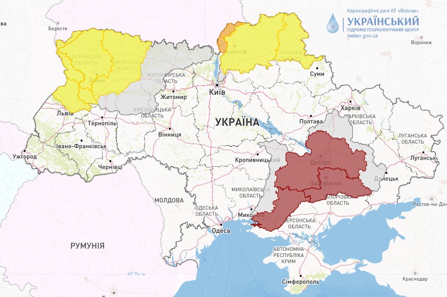 Карта подтоплений в Украине сегодня, 3 февраля, от Укргидрометцентра
