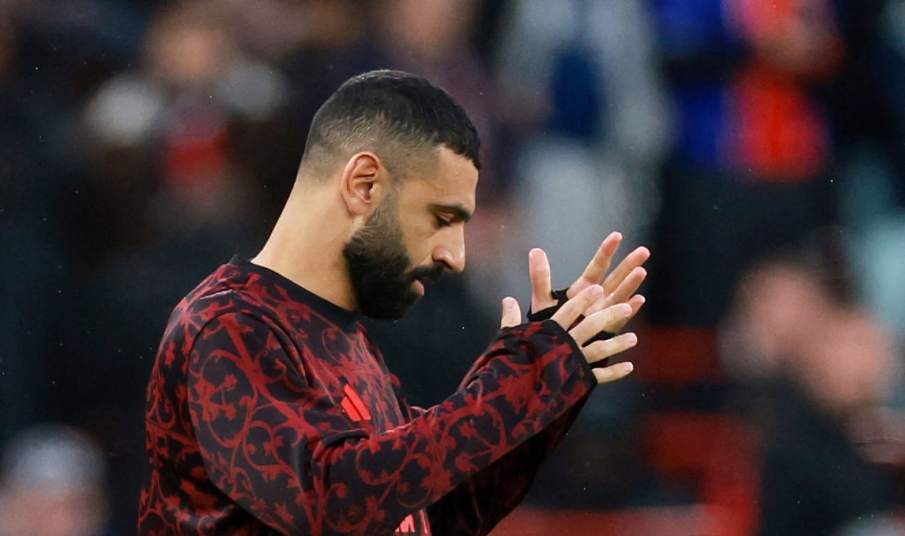 Мохамед Салах на разминке перед матчем "Ливерпуля" с "ПСЖ" 14 апреля 2026 года