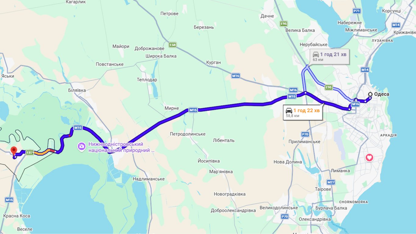 Затори на трасы Одеса-Рені