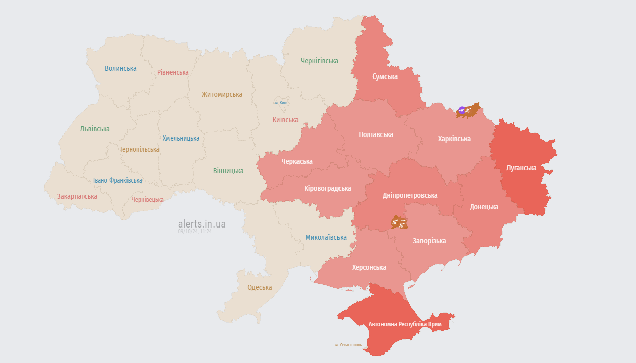 карта тревог