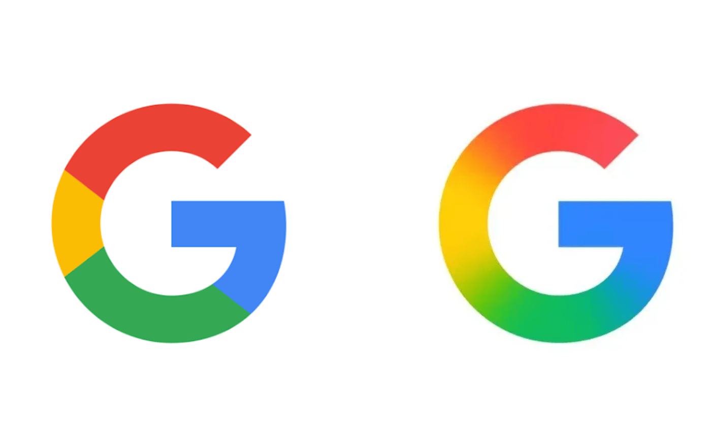 Google's updated and old logo