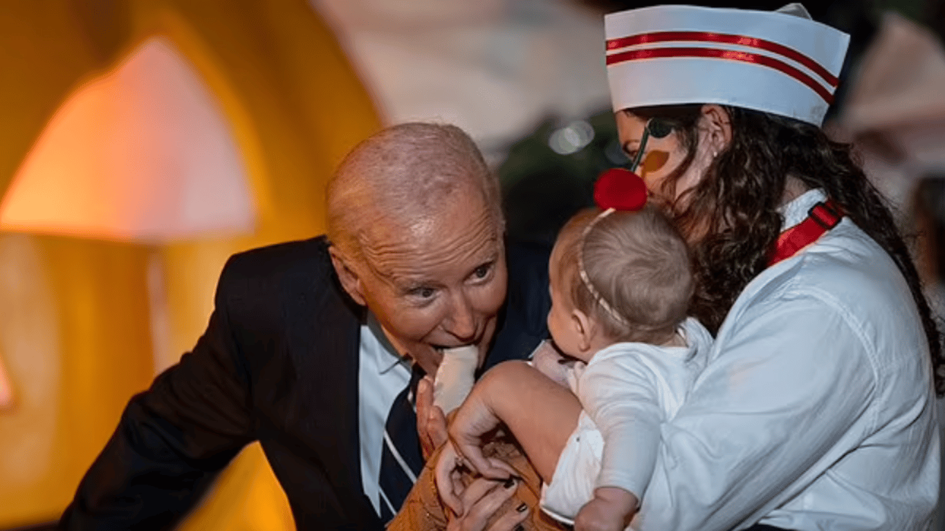 Biden "bit" kids during Halloween party