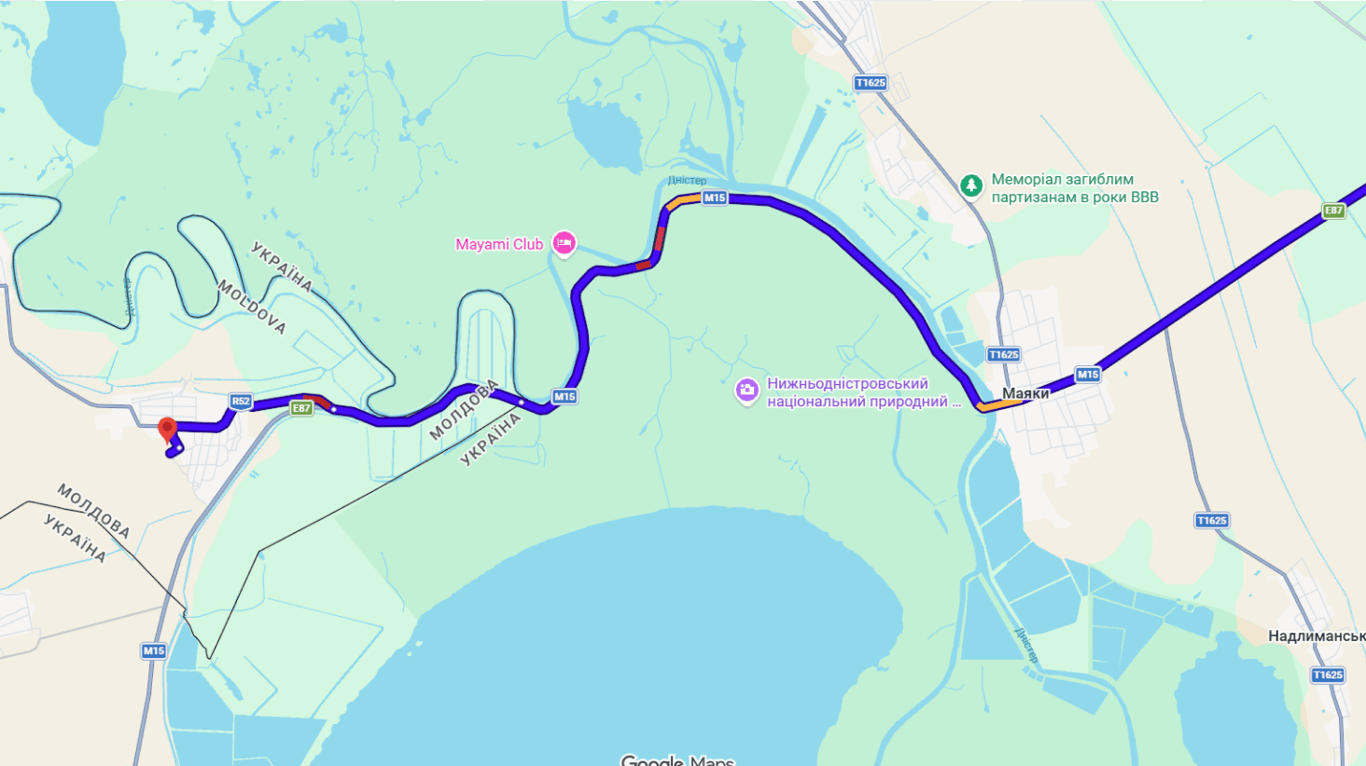 Затори на трасі Одеса-Рені