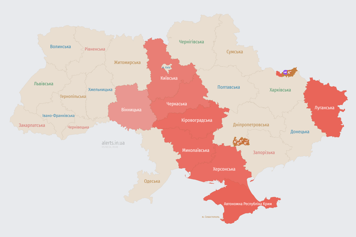 Атака ударних безпілотників на Україну вранці 5 серпня