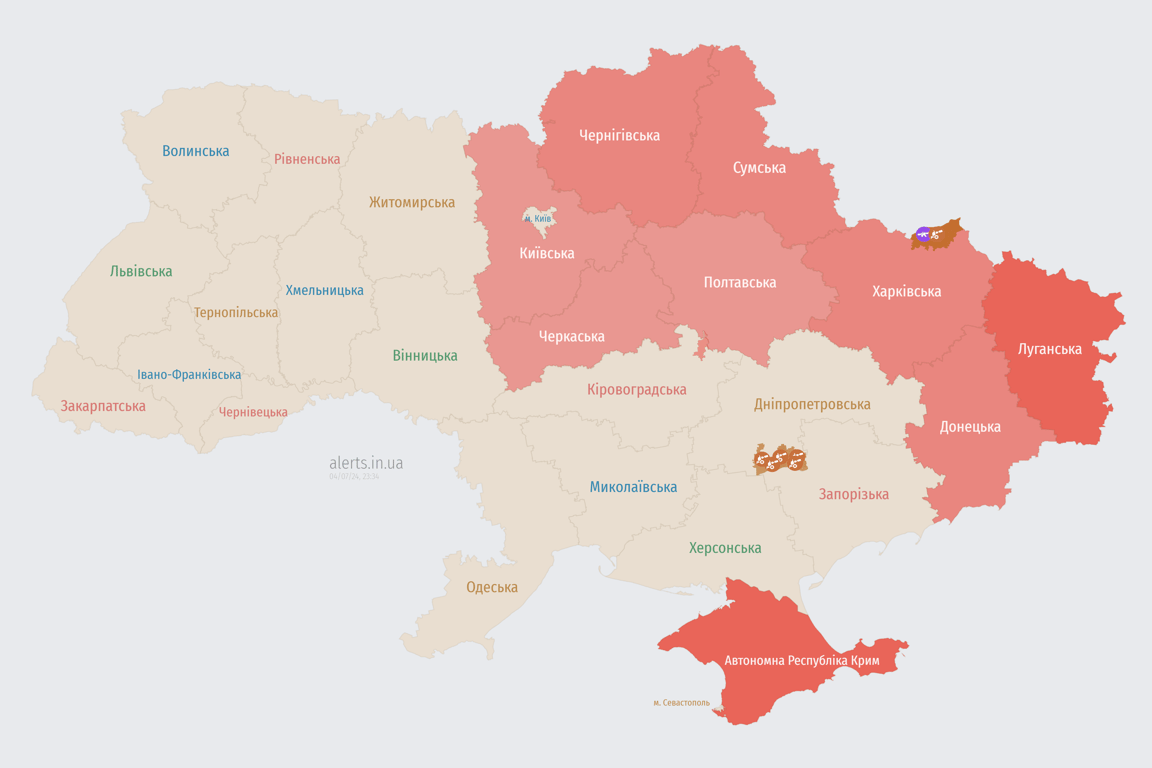 Небезпека ударних БпЛА ввечері 4 липня