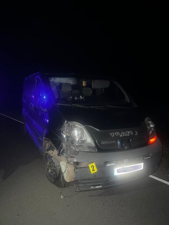 Мікроавтобус  на місці ДТП. Фото: Нацполіція Львівщини