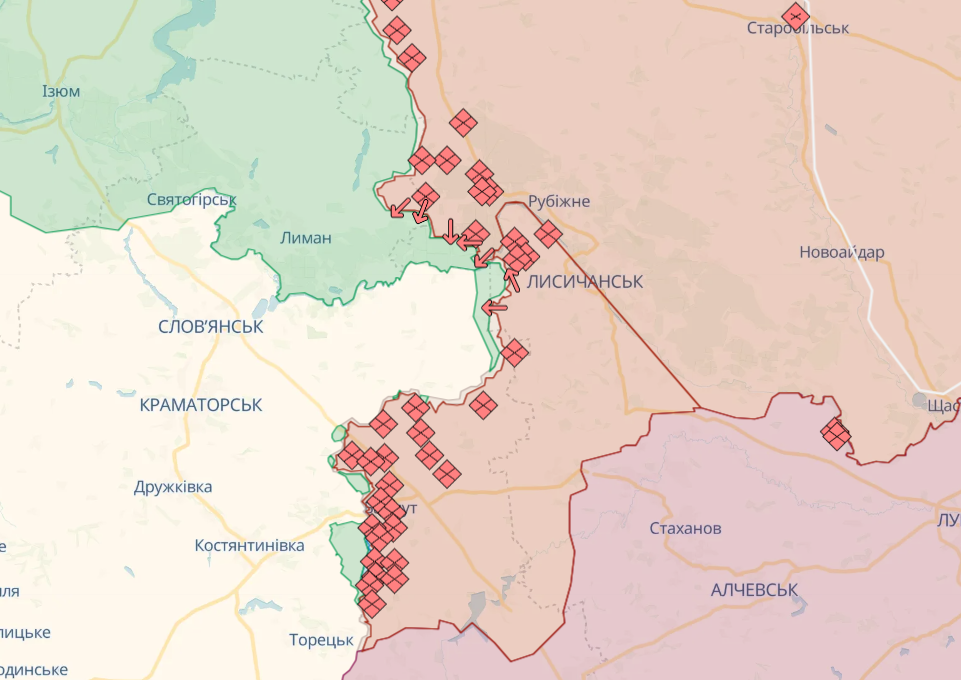 Карта боевых действий от Deepstate