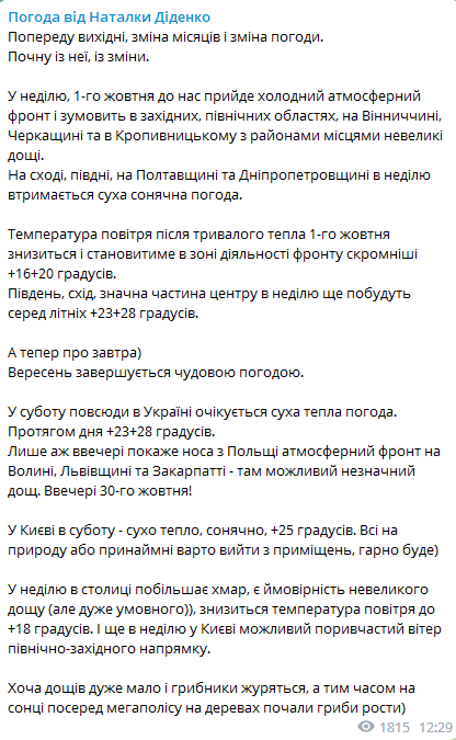 Погода в України