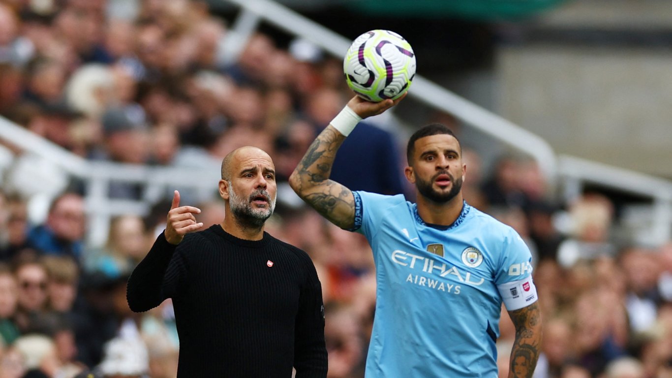 Кайл Уокер и Хосеп Гвардиола