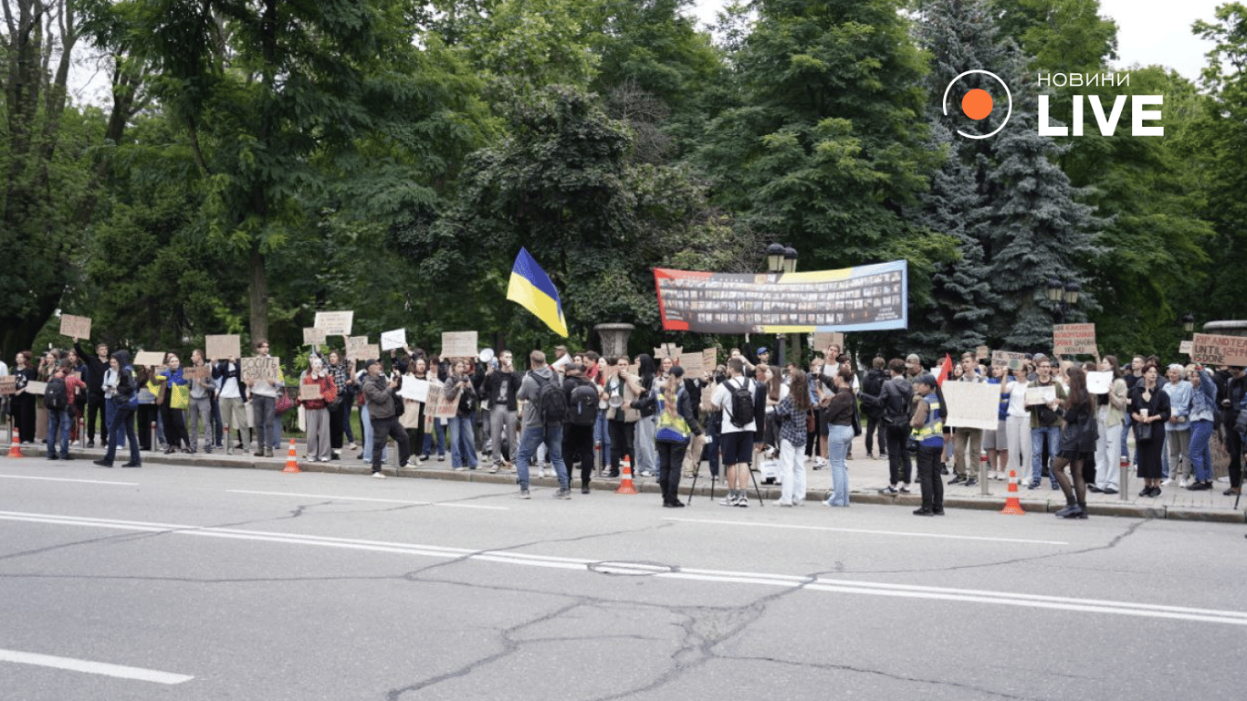 Кияни на акції біля Маріїнського палацу 31 липня