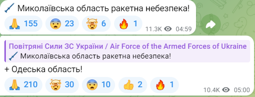 Загроза ракетних ударів в Україні 9 червня 